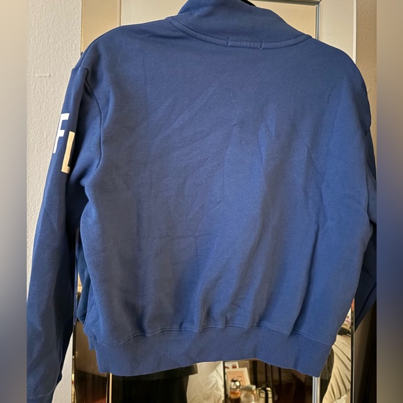 Women's NFL WEAR by Erin Andrews Dark Blue Quarter-Zip Jacket - Picture 7 of 8